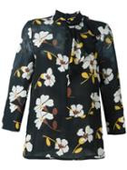 Marni Floral Print Blouse, Women's, Size: 38, Black, Silk