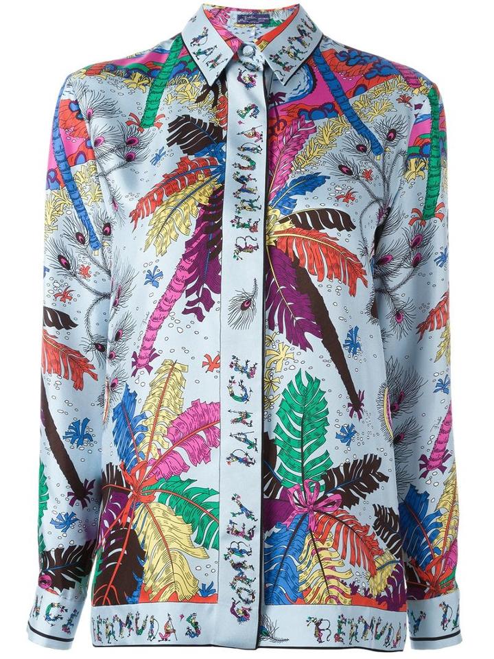 Emilio Pucci Leafs Print Shirt, Women's, Size: 40, Silk