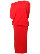 Poiret Draped Asymmetric Dress - Red