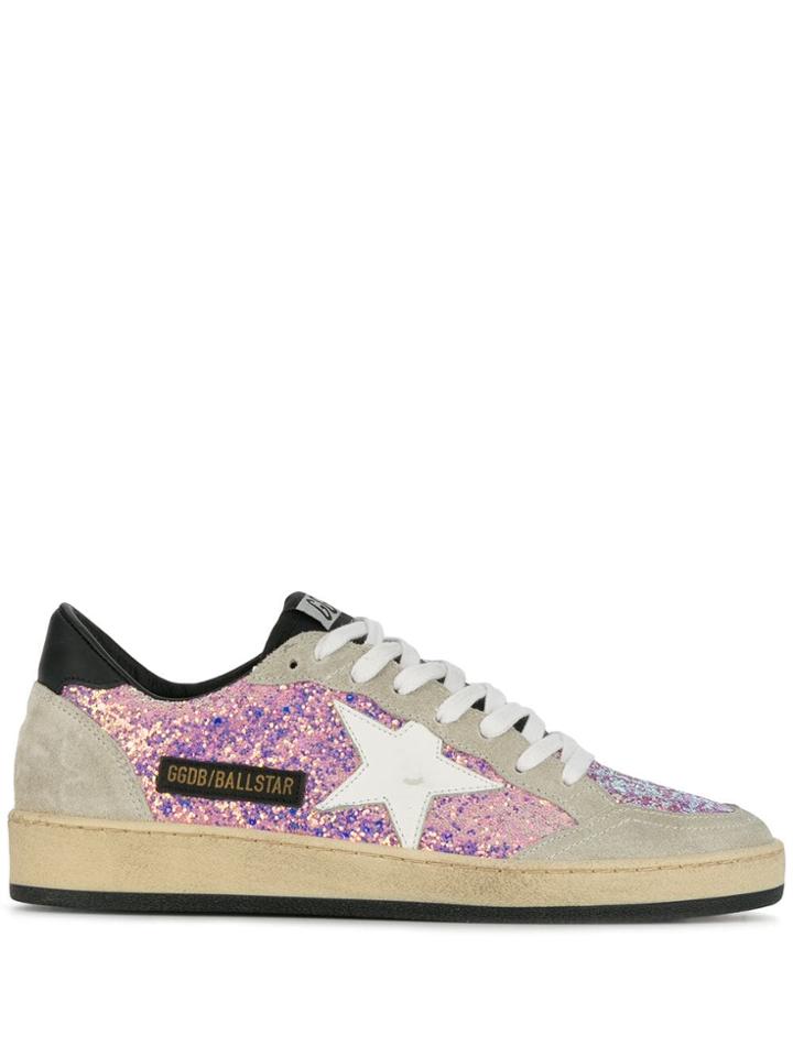 Golden Goose Ball Star Sneakers - Lilac Glitter