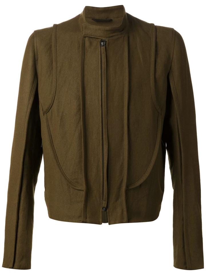 Ann Demeulemeester Band Collar Zip Front Jacket