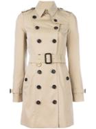 Burberry 'sandringham' Double Breasted Trench Coat, Women's, Size: 8, Nude/neutrals, Cotton