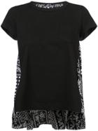 Sacai Printed Pleated Back T-shirt - Black