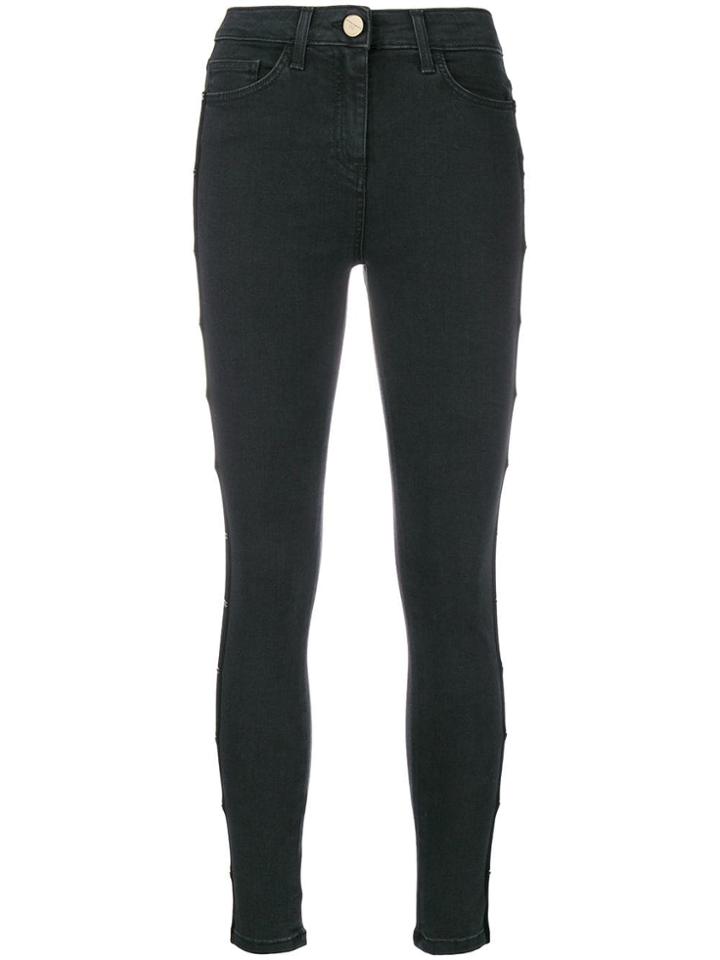 Elisabetta Franchi Side Band Skinny Jeans - Black