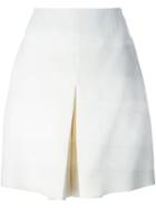 Carven Short Crepe Skort, Women's, Size: 40, White, Cotton/polyamide/acetate/viscose