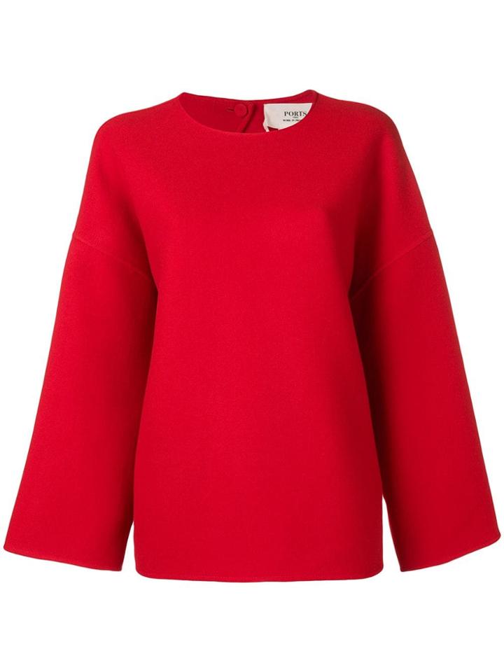 Ports 1961 Open Back Blouse - Red
