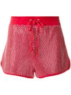 Juicy Couture Swarovski Embellished Velour Shorts - Red