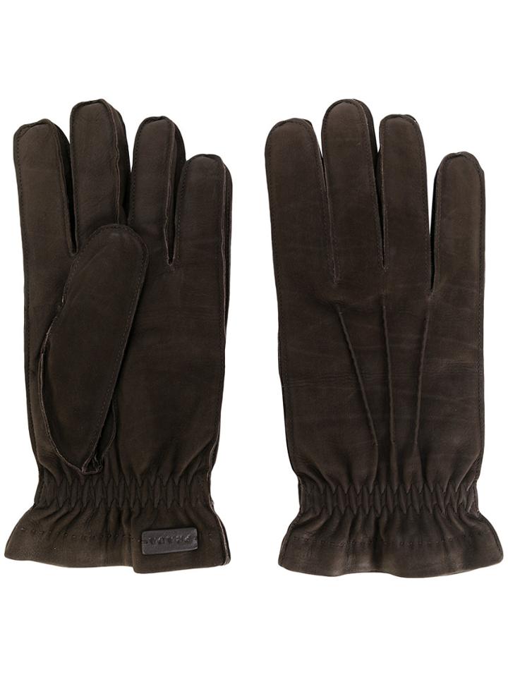 Prada Leather Gloves - Brown