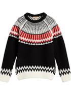 Burberry Fair Isle Wool Cashmere Sweater - Black