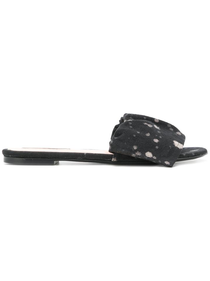Msgm Splattered-effect Slides - Black