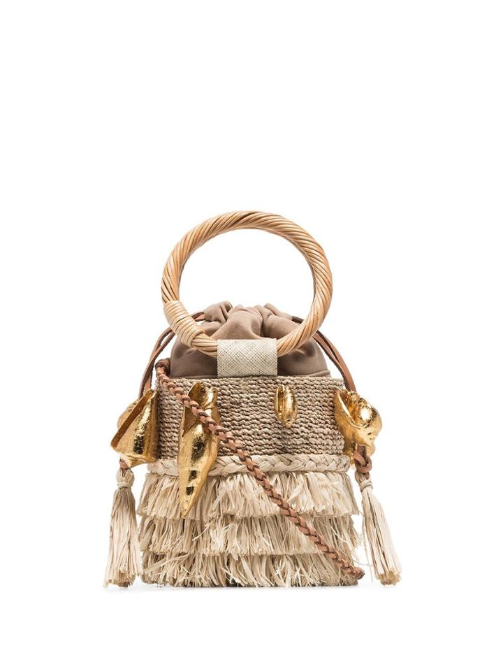 Aranáz Nona Raffia Bucket Bag - Neutrals