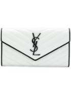 Saint Laurent Monogramme Flap Wallet - White