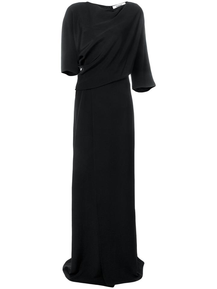Chalayan Draped Side Slit Gown - Black