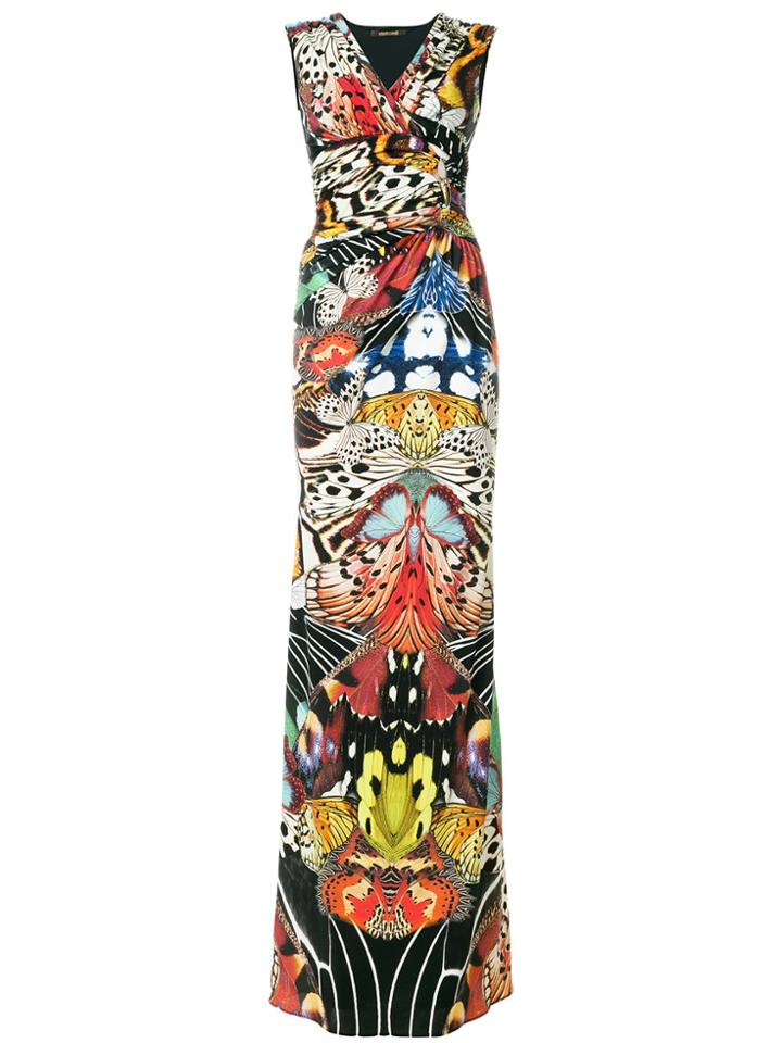 Roberto Cavalli Tropical Print Maxi Dress - Black