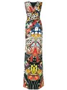 Roberto Cavalli Tropical Print Maxi Dress - Black