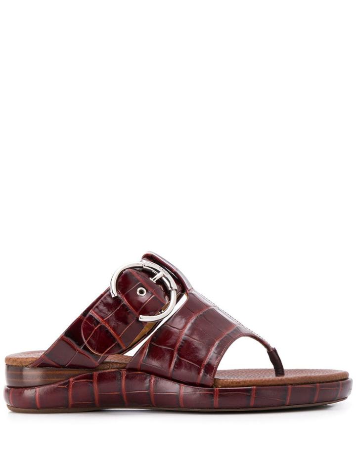 Chloé Wave Flat Mules - Brown