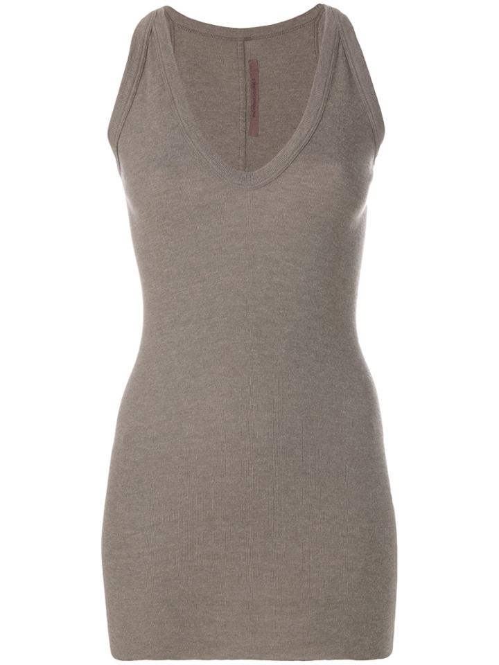 Rick Owens Lilies V-neck Tank Top - Grey