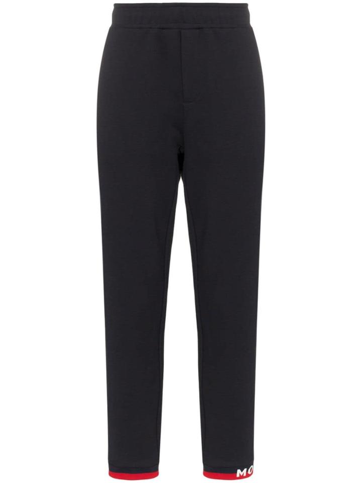 Moncler Logo Stripe Cotton Track Pants - Blue
