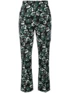 Marni - Poetry Flower Printed Trousers - Women - Cotton/linen/flax - 42, Green, Cotton/linen/flax