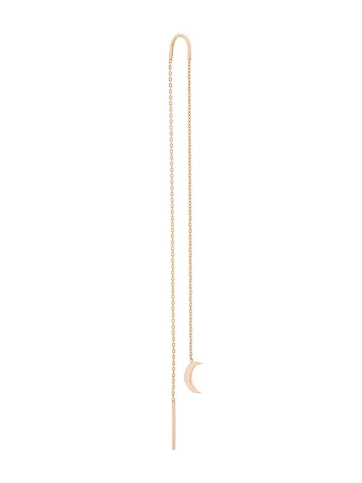 Kismet By Milka 14kt Rose Gold Crescent Moon Chain Earring