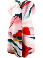 Issey Miyake Ribbed Dress With Abstract - Pink