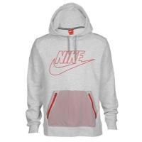 Nike Hybrid Po Hoodie - Mens - Birch Heather/university Red/pure Platinum