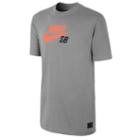 Nike Sb Dri-fit Icon Logo T-shirt - Mens - Dk Gy Heather/hyper Crimson