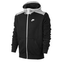 Nike Hybrid Full Zip Fleece Hoodie - Mens - Black/white/white