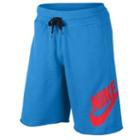 Nike Aw77 Alumni Ft Shorts - Mens - Light Blue Lacquer/bright Crimson