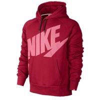 Nike Aw77 Fleece Hoodie Logo 26 Deg - Mens - Gym Red/hyper Punch