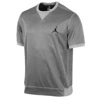 Jordan Dominate Short Sleeve Fleece Crew - Mens - Dark Grey Heather/black
