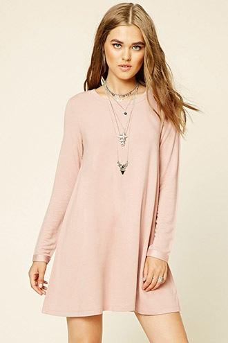 Forever21 Women's  Folded-cuff Swing Dress