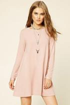 Forever21 Women's  Folded-cuff Swing Dress