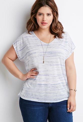 Forever21 Plus Caged-back Stripe Top