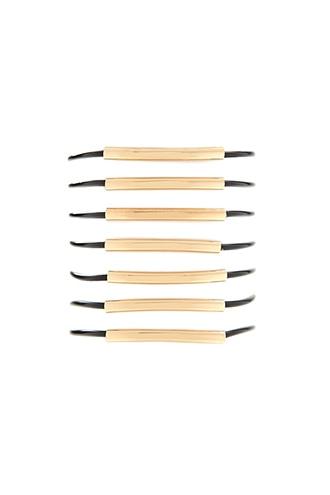 Forever21 Gold & Black Curved Bar Bracelet Set