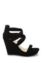 Forever21 Faux Suede Caged Wedges