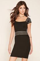 Forever21 Women's  Black Wyldr Shadow Stripe Mini Dress