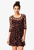 Forever21 Floral Print Lace Dress