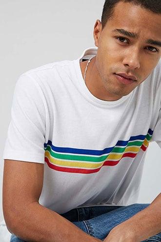Forever21 Striped-trim Crew Neck Tee
