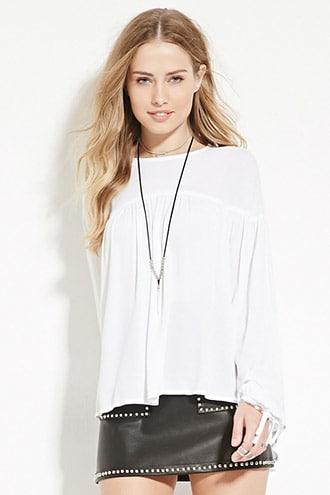 Forever21 Shirred Crepe Blouse