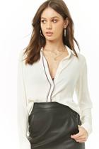 Forever21 Sheer Piped-trim Shirt