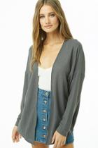 Forever21 Waffle Knit Open-front Cardigan
