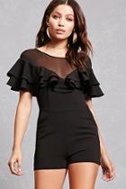 Forever21 Illusion Neckline Ruffle Romper