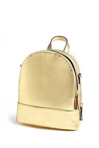 Forever21 Faux Leather Mini Metallic Backpack