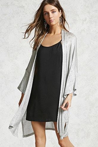 Forever21 Contemporary Metallic Cardigan