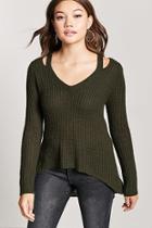 Forever21 Heathered High-low Sweater