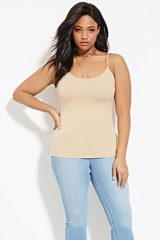 Forever21 Plus Women's  Nude Plus Size Cotton-blend Cami