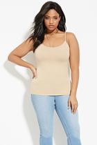 Forever21 Plus Women's  Nude Plus Size Cotton-blend Cami