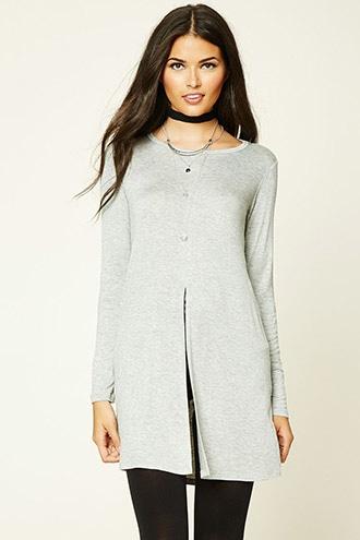 Love21 Women's  Contemporary Front-slit Top