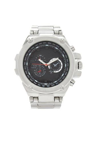 21 Men Silver Men Matte Chrono Watch